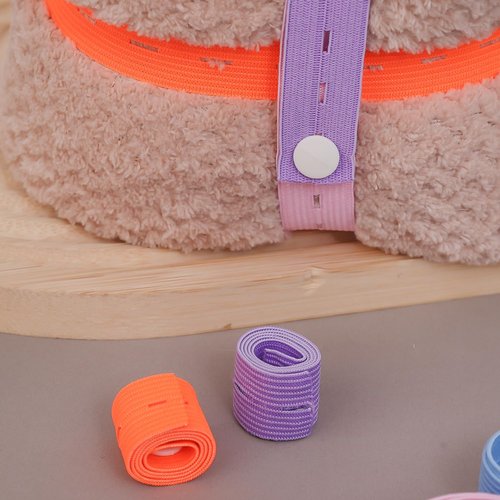 10PCS Random Color Adjustable Clothes Storage Elastic Band, Roll-up Clothing Storage Strap with Button and Buttonholes, Space Saver