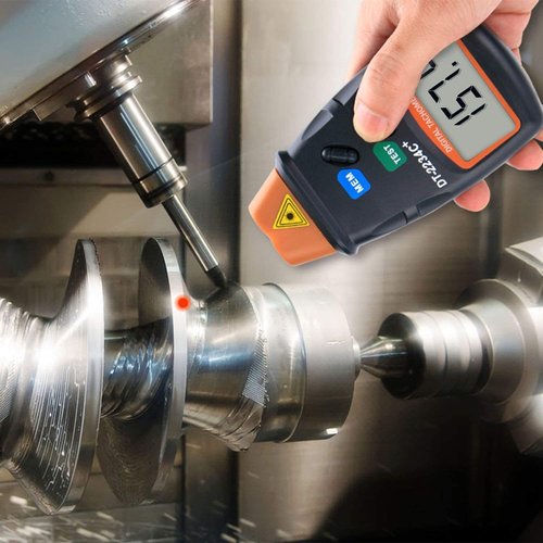 Digital Laser Tachometer, AIOMEST Non-Contact RPM Meter Speedometer, Photo Tach Tester Measuring 2.5-99,999RPM Motor Speed, Handheld Velocimeter Gauge for Engine Motorcycle Mower Lathe