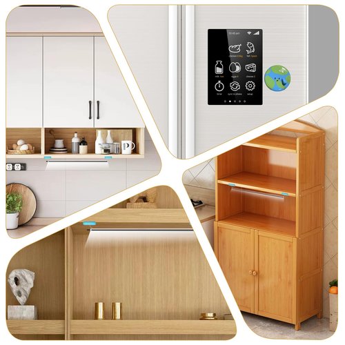 12 Pcs Magnetic Strips with Adhesive Backing, 2.56x1.77in/6.5x4.5cm Traceless Magnet Sheets with Adhesive Replacement Kitchen Cabinet Magnets for Cabinet Lights
