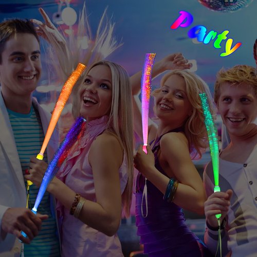 BouQuw 50 Pack Glow Sticks Mardi Gras Party Supplies ,3 Models Flashing Sticks, Fiber Optic Wands Light up Sticks Fit New Years Eve Party Supplies 2025 Wedding Birthday Christmas valentine's day (50)