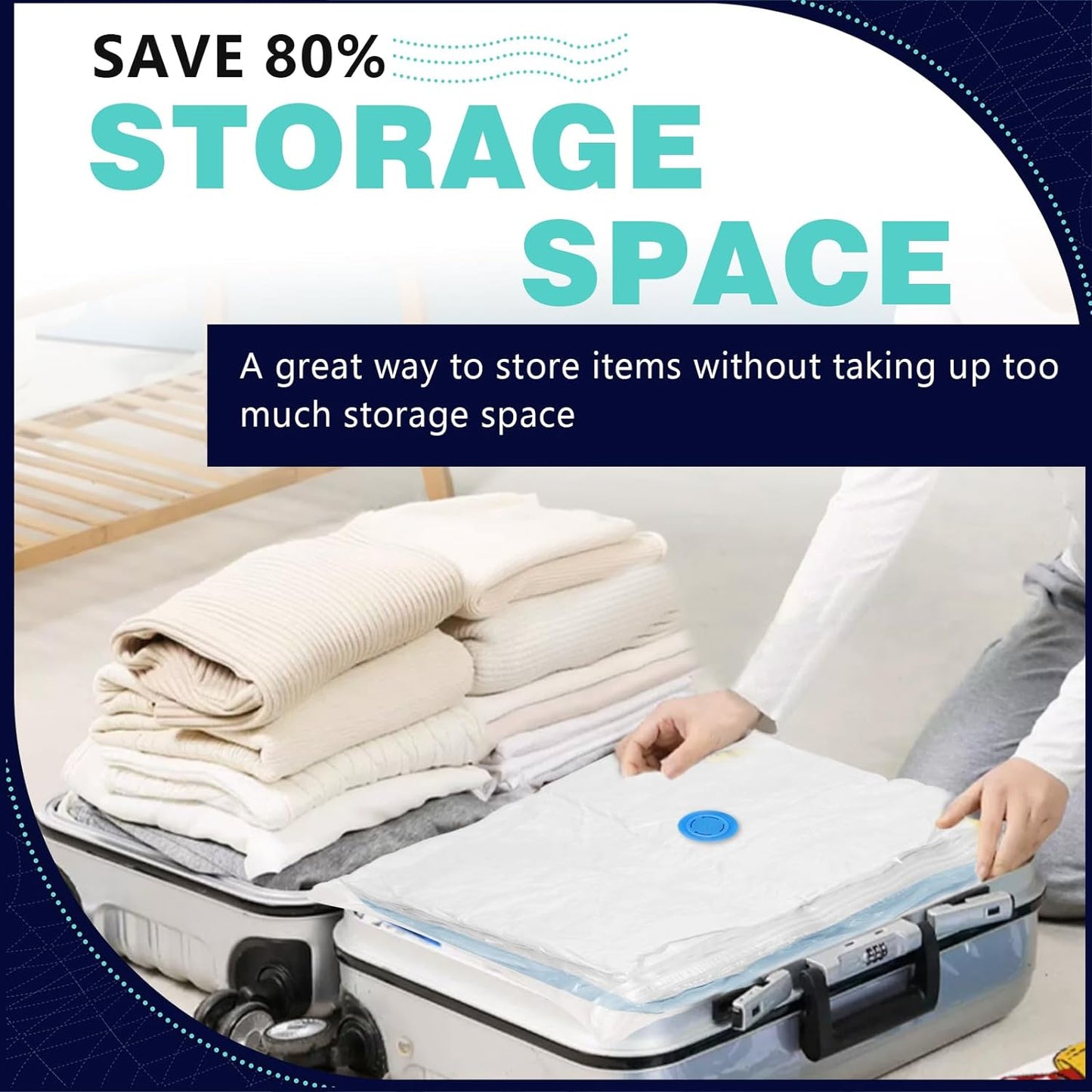 Vacuum Seal Bags for Clothing with Electric Pump, 15 Pack (3 Jumbo 3 Large 3 Medium 3 Small 3 Roll Up) Space Bags Vacuum Storage Bag for Travel, Luggage, Blankets, Bedding