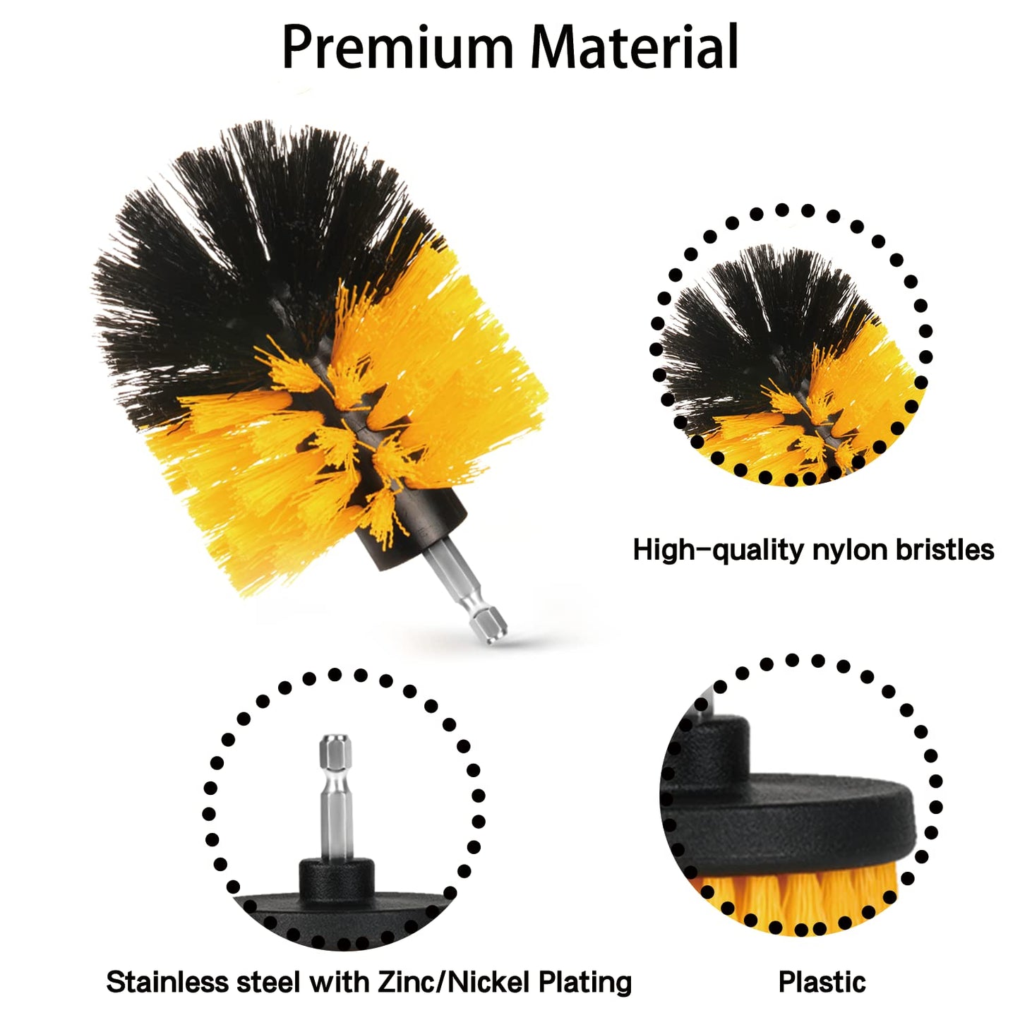 8 Pack Drill Brush Attachment Set, 1/4in Power Scrubber Brush+ Extend Long Rod, Brush Drill Attachment, Power Cleaning Scrub Brush for Bathroom, Tub, Tile, Corner, Floor
