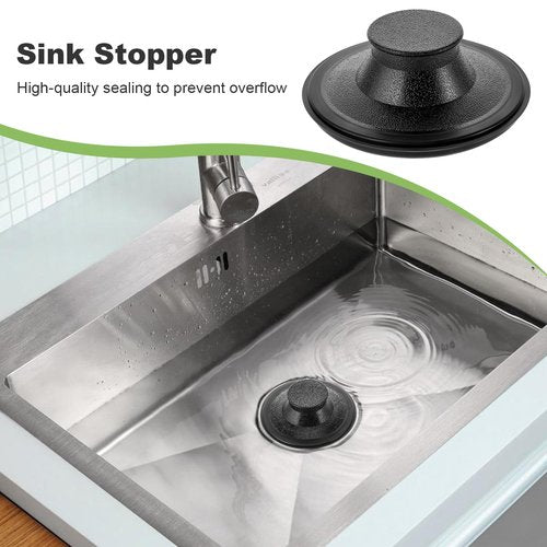 2 PCS Rubber Sink Stopper, 3.3 Inch Plastic Garbage Disposal Stopper Standard Drain Stoppers Kitchen Sink Plug Replacement Kitchen Sinks Drain Cover (Black)