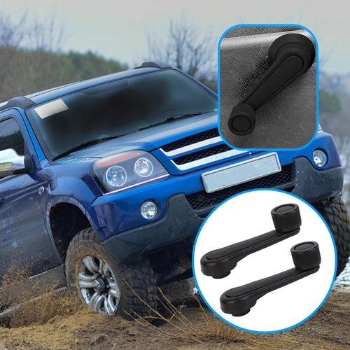 lasuroa 2pcs Manual Window Handle Car, Driver & Passenger Side Replacement Crank Handles Parts Accessories for 1992-1998 Geo Tracker Suzuki (Black)