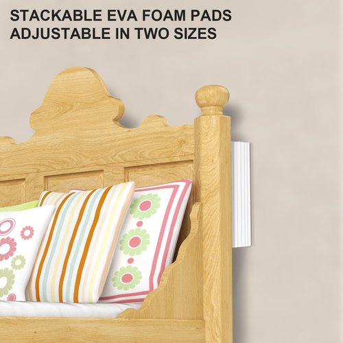 lasuroa 12pcs Headboard Stoppers for Wall, 2.4x2.4x0.4 Inch EVA Foam Furniture Pads Headboard Wall Protector Bumpers Anti-Shake Bed Noise Stoppers for Furniture Protection (White, Black)