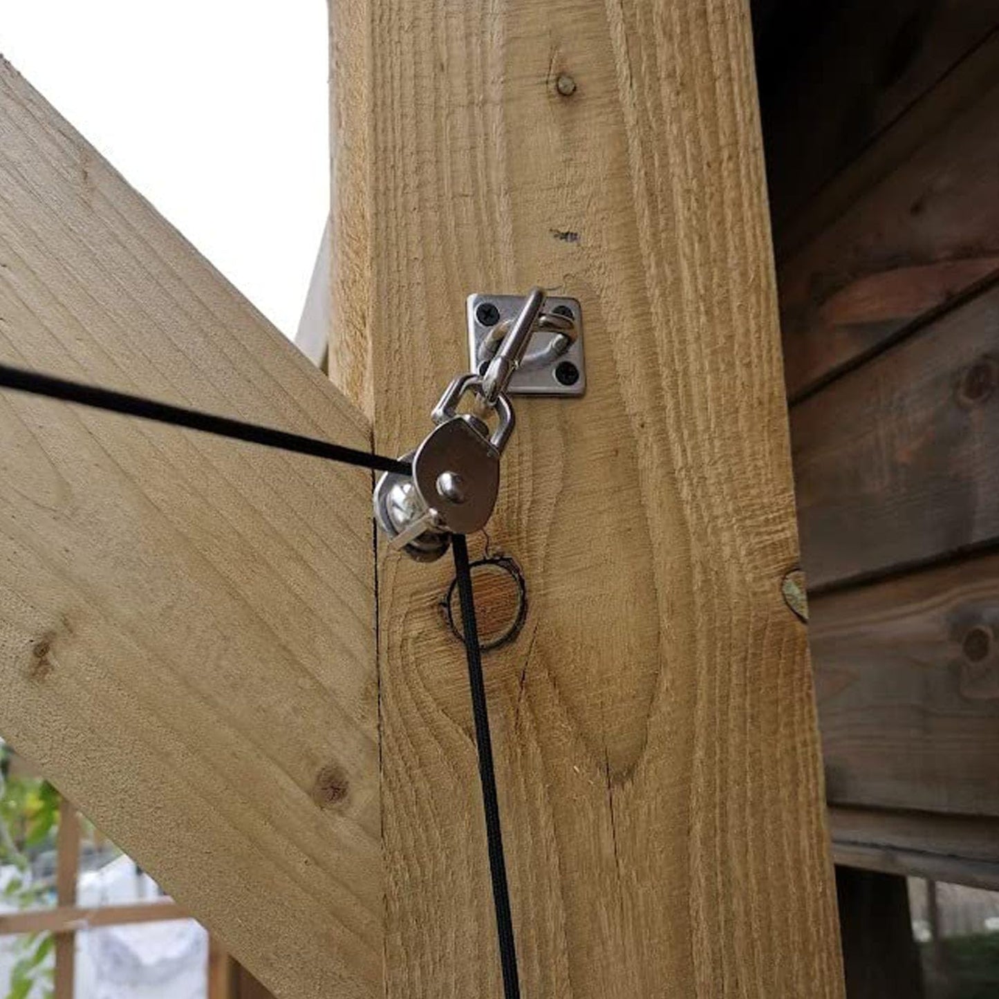 ZOENHOU 4 Pack 25MM Single Pulley Block Set with 6 Quick Links, M25 Stainless Steel Snatch Block System, Wire Rope Hanging Wire Towing Wheel for Lifting Cable, Loading 500Lbs