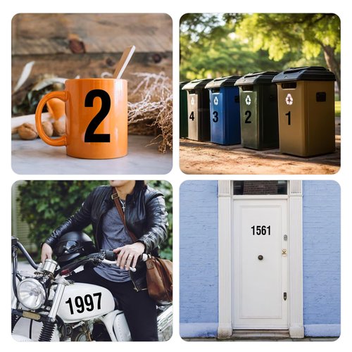 8 Sheets Mailbox Number stickers, 4 Inch Vinyl Self Adhesive Waterproof Number Stickers Large Black Reflective Address Numbers Decals for Outside Mailbox Door Signs Trucks Cars Home Business