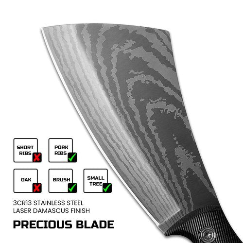 Leopcito 11 Inch Hatchet with Sheath, Small Compact Machete Axes, Fixed Blade Full Tang Camping Tactical Knife for Woodworking, Garden Machete Axe with Sheath for Bushcraft Yards Bushes Wood, A4SL