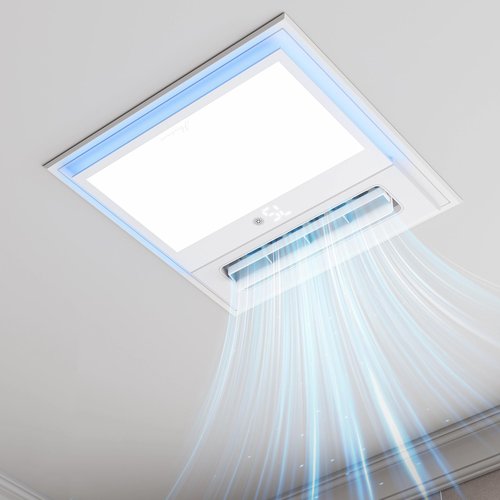 Hawkrown Ceiling Fans with Light and Remote Control, High Air Volume Cooling Fan with LED Temperature Display and Timer, Summer 1.0 Sone Quiet AC Vent for Bath, Attic, Kitchen