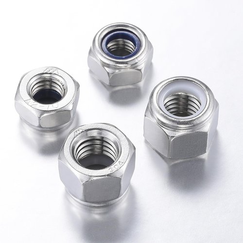 Wensilon(50pcs) M6 Self Clinching Nuts 304 Stainless Steel Self-Lock Nylon Inserted Hex Lock Nuts