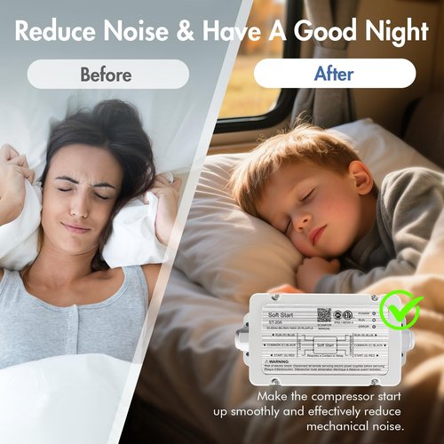 TaleBoy Soft Start for RV air conditioners Reduces Startup Current by up to 75%, Saving Battery Power. Compatible with 120V-240V Systems (3.5 ton max), Ideal for RVs, Vans, and Campers.