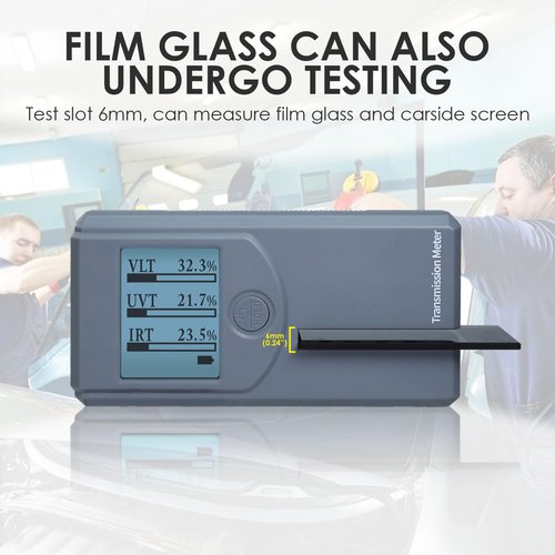 Tint Meter Portable Window Tint Meter Automatic Rotating Screen Window Tint Tester, Automatic Calibration, Measuring VL(Visible Light) UV IR Transmittance and Rejection of Windows, Solar Window Film