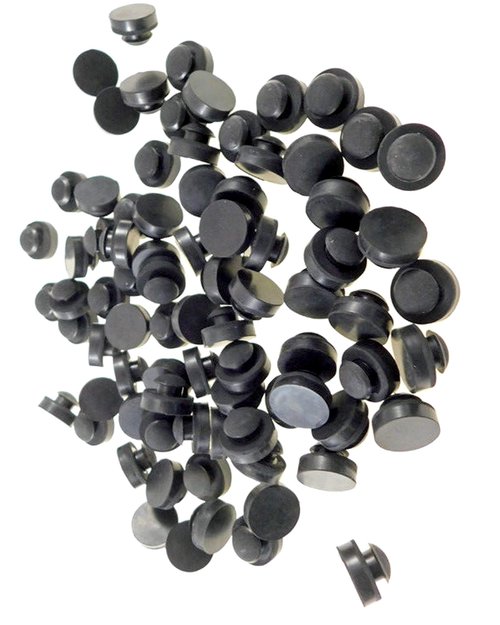 Set of 25 Rubber Push in Bumpers - 3/8" Rubber Feet - Push-in Rubber Bumper Feet - Push in Rubber Feet (25)