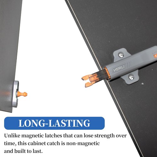 2 Pack Push to Open Cabinet Hardware, Push Latch for Hidden Door Push Release Drawer Pull Touch Lock Tip On RV Closet Close Strong Pop Out