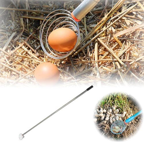 Peanut Picker, Egg Grabber, Multifunctional Practical Large Diameter Design Peanut Picking Tool Shell Collecting Tool, Outdoor Egg Gathering Tools (Silver)