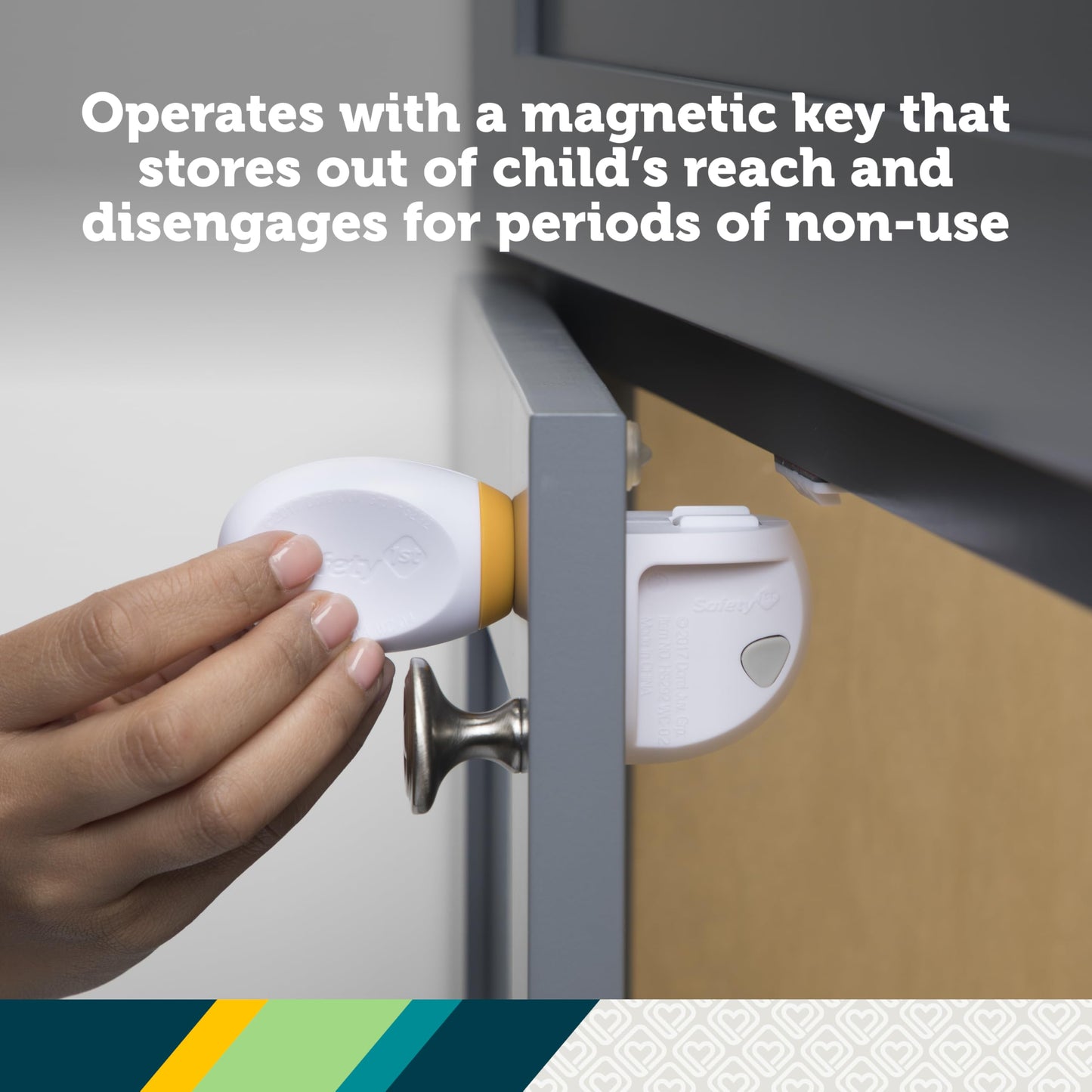 Safety 1st Adhesive Magnetic Lock System, 4 Locks And 1 Key