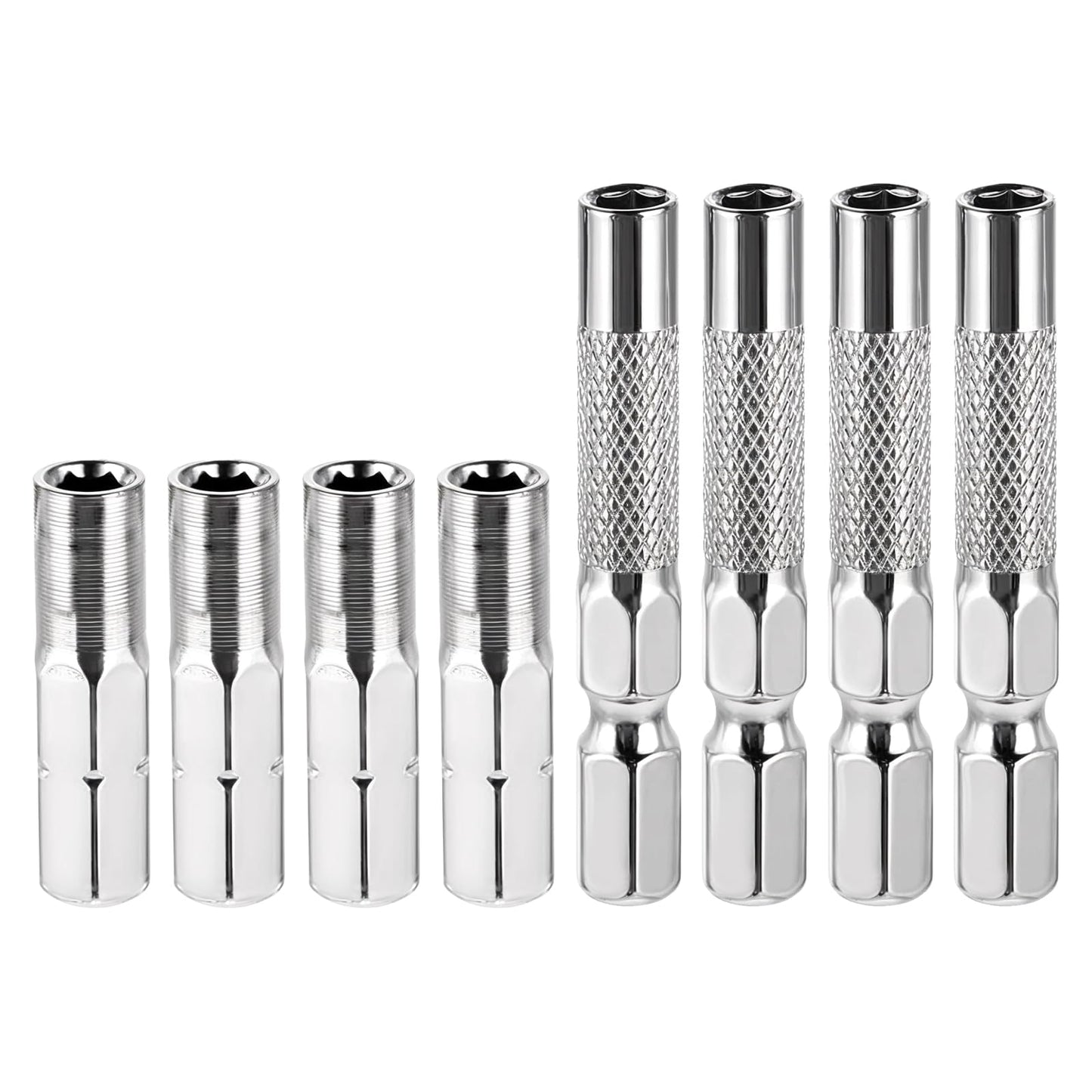 8Pcs 1/4 to 4mm Bit Adapter, Hex Screw Driver Bits Adapter Magnetic 1/4 to 4mm Drill Extension Bit Holder for Precision Bits Set