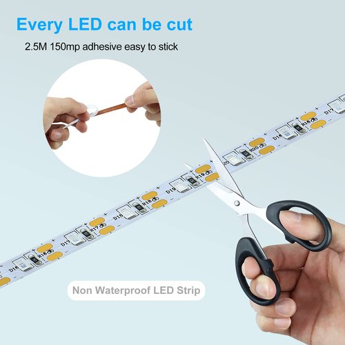 YGS-Tech 16.4FT UV Black Light LED Strip, 3528 385nm-400nm USB UV Light Strip, Non-Waterproof Blacklight Strip with Battery Box, for Fluorescent Dance Party Body Paint(2 Pack)