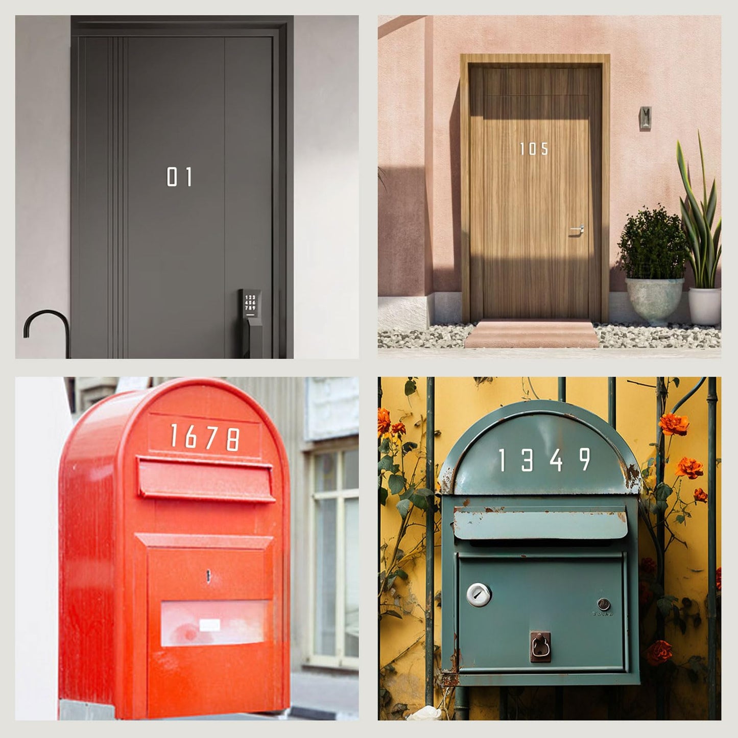 5 Inch Floating White Aluminum House Numbers Letters, Modern Metal House Numbers for Outside, White Address Letters, Aluminum Address Number for Garden Office Apartment (N)