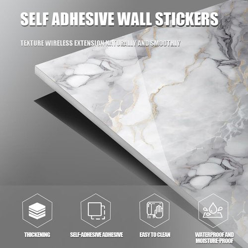 Chejiaye 10pcs Marble Peel and Stick Backsplash Waterproof Washroom Wall Panels, Peel and Stick Tile, PVC Wall Panels for Kitchen,Bathroom,Living Room,Colorful (Not Real Tile,11.8" x 11.8")