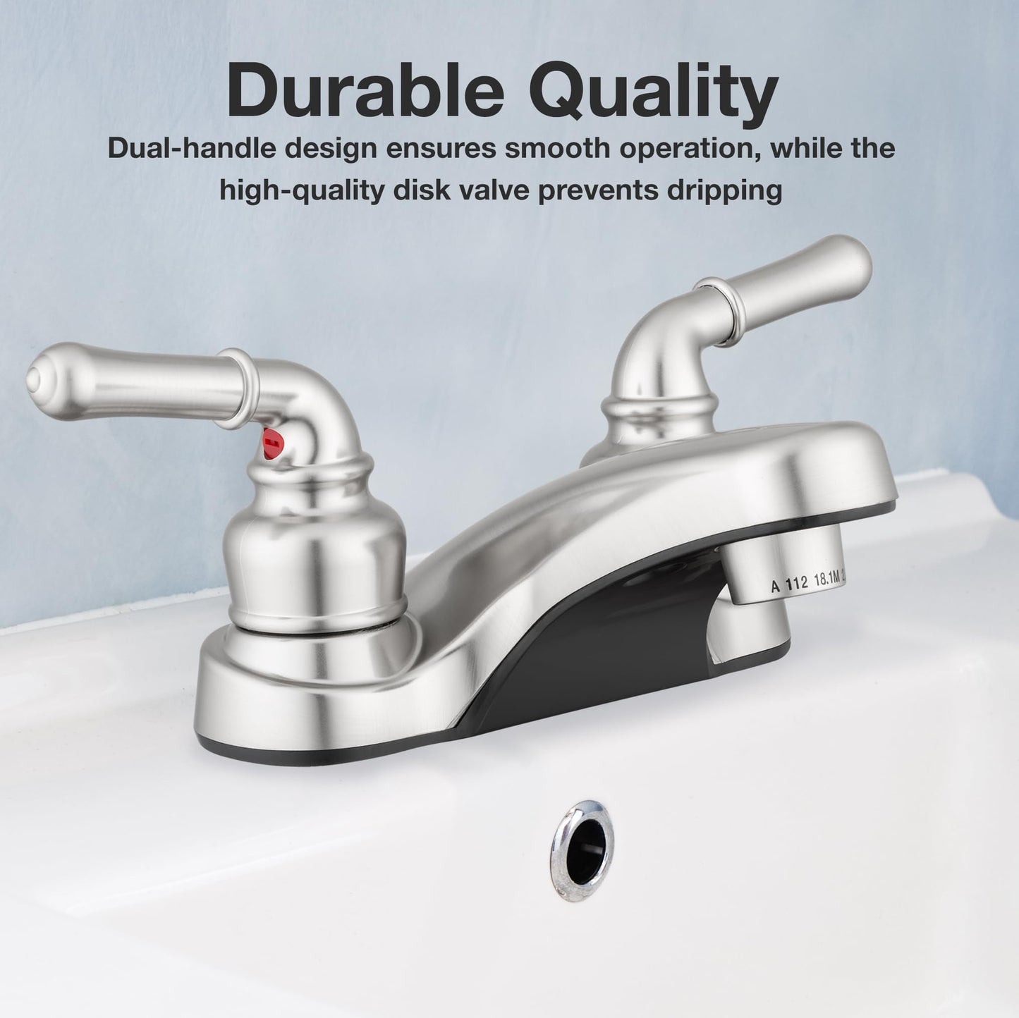 Pacific Bay Lynden Bathroom Sink Faucet - Metallic Plating Over Lightweight ABS Plastic (Chrome)