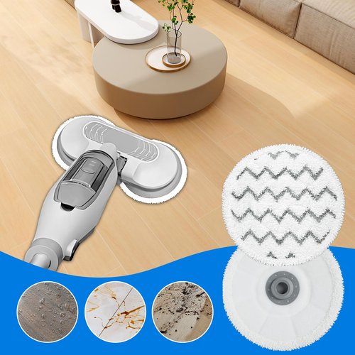 Gabrella 6 Pack 3897A Rotating Steam Mop Pads Replacement Compatible with SmartSteam Bissell SpinWave Scrubbing Steam Mop 3897A 3712C 3712W, Reusable Wave Pattern Pads
