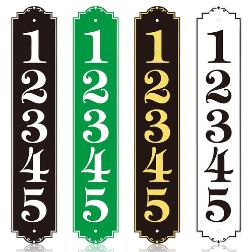 Reflective Address Plaque Vertical - (18'' x 3.5 '') Personalized Address Sign,House Number Sign Plaque,House Address Numbers for Outside House,Yard,Garden,Brick Mailbox,Fence,Driveway