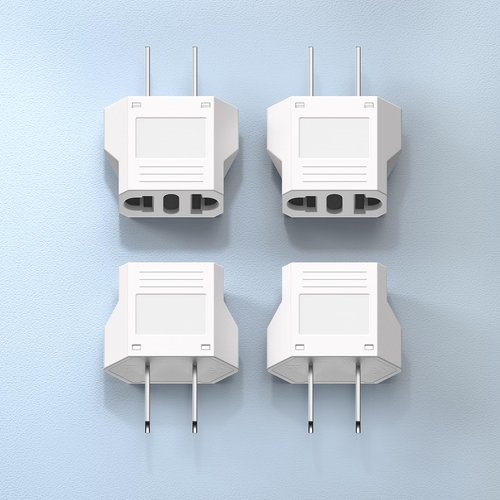 European to US Plug Adapter, SUPERDANNY EU to US Plug Adapter Converts 2-Prong Type A for Plugging in Type C, E, F, L, N Plugs, 660W 6A Max 110-250V Travel Plug for Europe to USA, White, 4-Pack