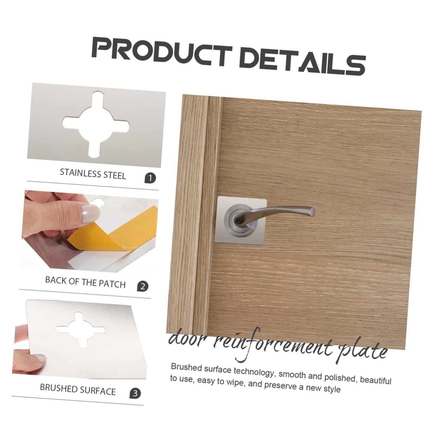 POPETPOP 2pcs Door Reinforcement Plate Door Knob Repair Security Bracket for Covering Damaged Areas and Strengthening Locks