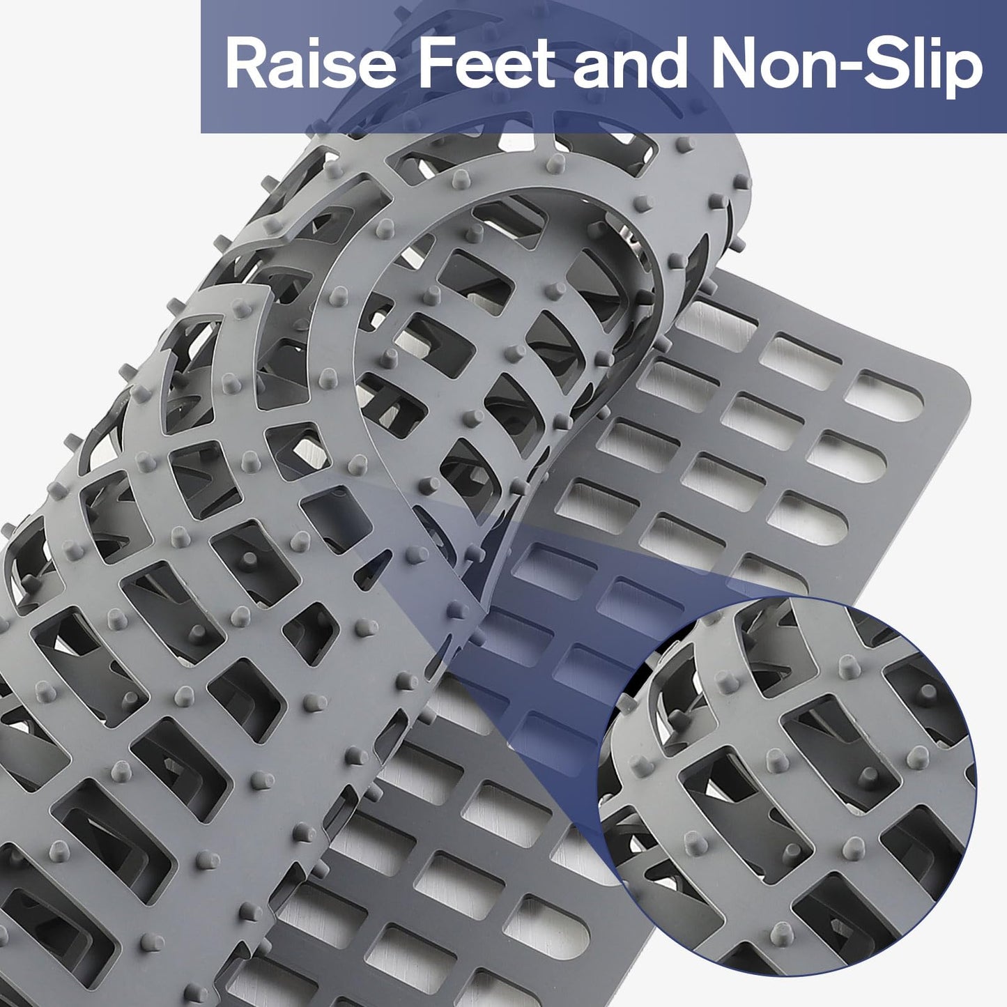 Snuggery Silicone Sink Protector 28"x15" Rear Drain Hole, Heat Resistant Non-slip Dishwasher Suitable, Large Mat for Bottom of Farmhouse Kitchen Stainless Steel Sink(Grey)