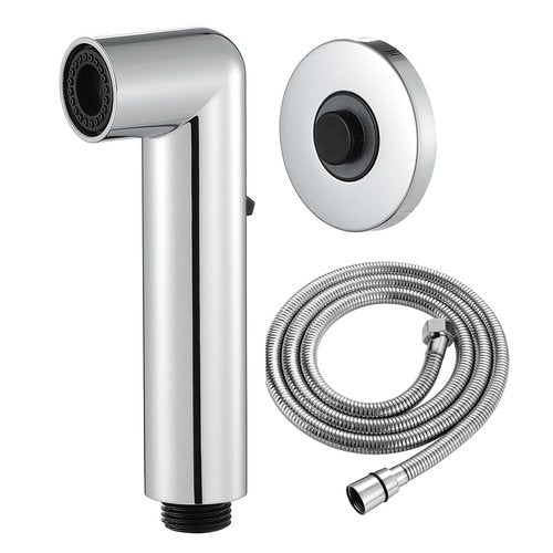 Bidet Faucet with Magnetic Fixed Shower Hook,Handheld Bidet Sprayer for Toilet Adjustable Water Pressure,Brass Handheld Sprayer with Hose,Chrome,A