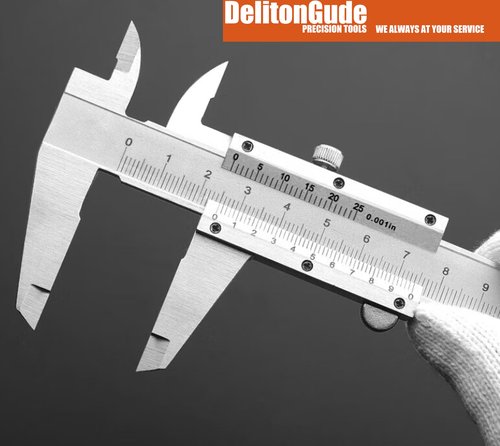 DelitonGude 6 inch Vernier Caliper,Stainless Steel Caliper Measuring Tool, 0-6inch/0-150mm Manual Micrometer, 0.001inch/0.02mm,for Inside,Outside,Depth and Step Measurements