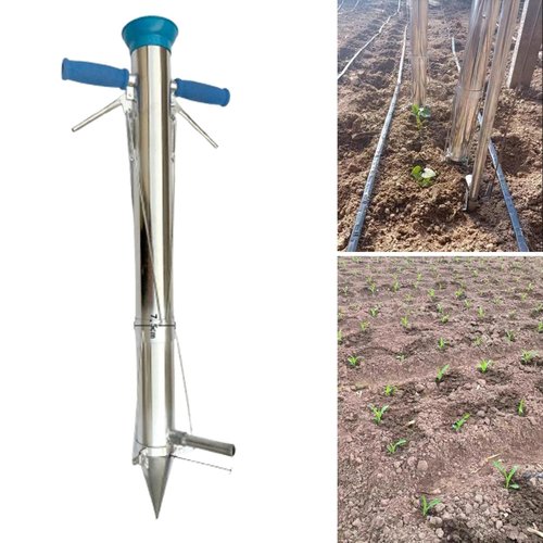 Stgfyxgs Long Handheld Bulb Planter Sod Plugger Multipurpose Seedling Transplanter, Double Handle