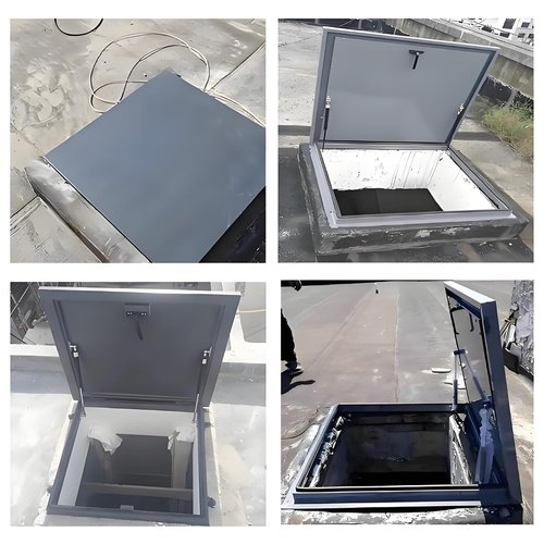 VOLDAX Rooftop Hatch Lid Rainproof Attic Skylight Cover Roof Access Hatch, Basement Window Well Covers Deck Access Hatch for Roof, Deck Access Hatch(50 * 50cm/19.7 * 19.7in)