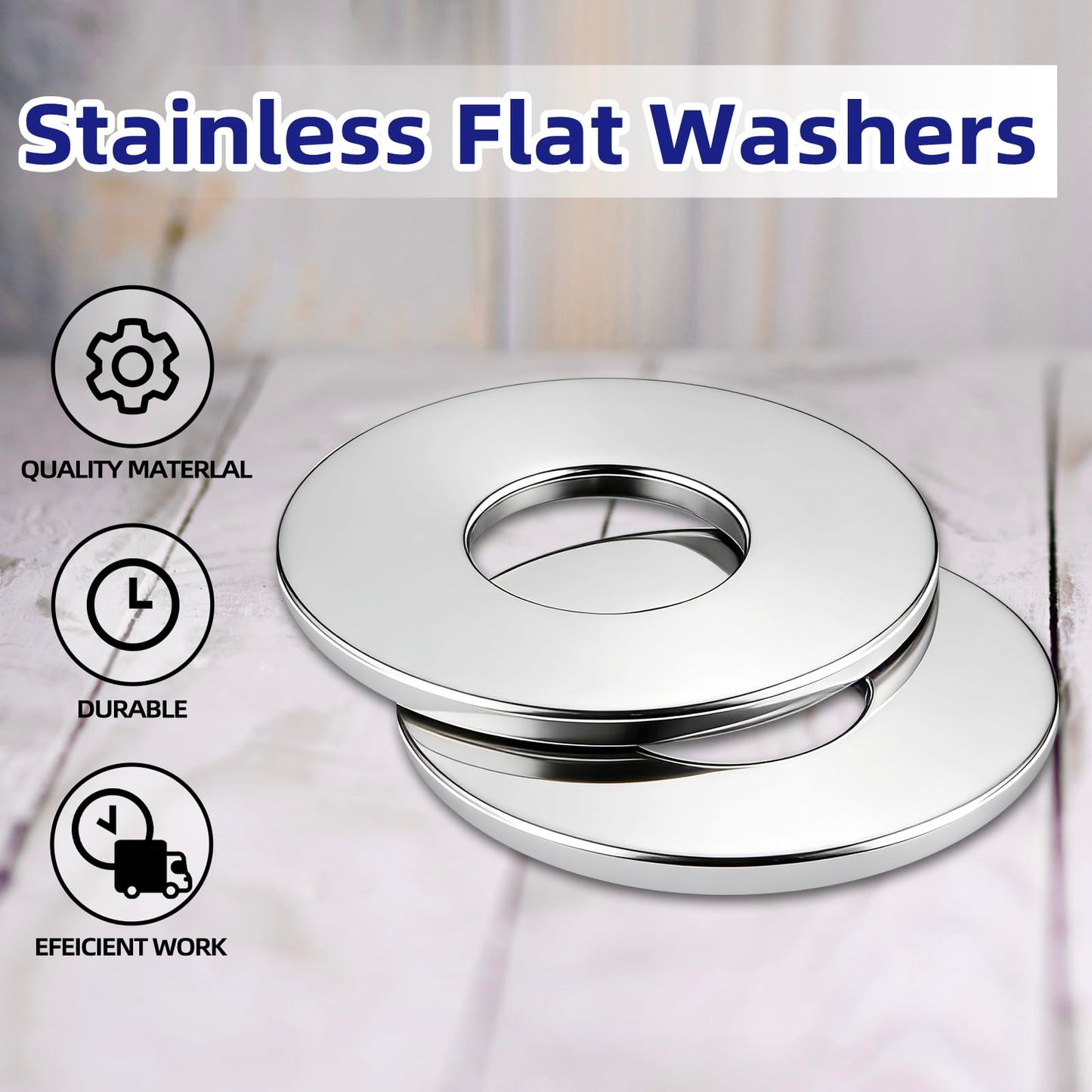Etauwe 20-Piece M10 304 Stainless Steel Flat Washers, Screws Washers and Repair Washers for Industrial, Automotive and Home Use