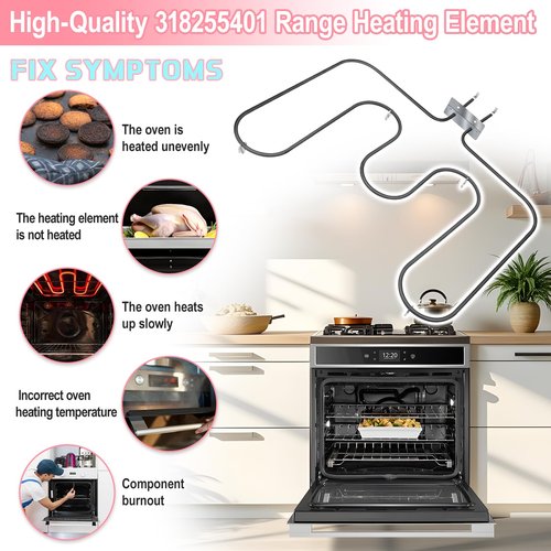 LXun Upgrad 318255401 Bake Element Compatible with Frigi-daire Ken-more Electric Range Stove Oven Heating Element Replaces Part 318255401 318110500 318255400 318255402 1055694 AP3768579 PS978774