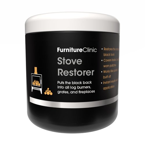 Furniture Clinic Stove Restorer | Matte Black High Heat Paint | Restores and Protects Cast Iron | For use on Log Burners, Grates, & Fireplaces | 8.5oz / 250ml