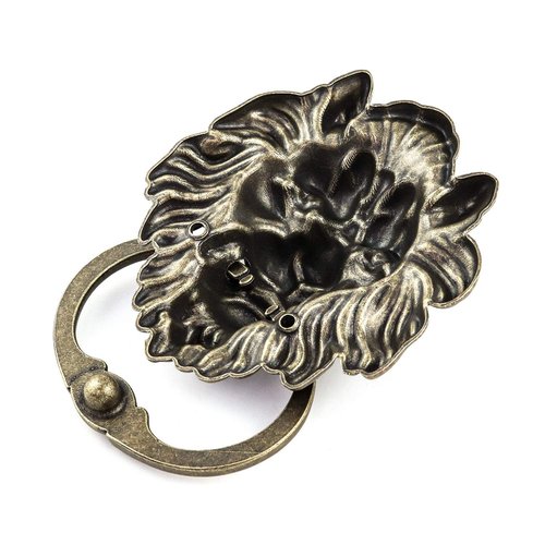 QWORK Antique Lion Head Bronze Door Knocker - Classic Vintage Design