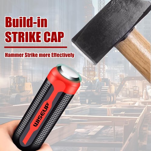 WISEUP 4-Piece Pry Bar Set，8",12",18",24" Heavy Duty Crowbar with Thicker Strike Caps for Prying，Demolition，Automotive Mechanic Hand Tools