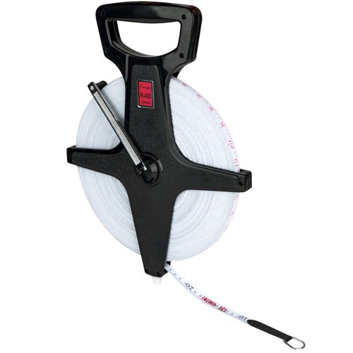 Champion Sports Open Reel Measure Tape, 400 ft, 120 Meters, with Metal Spike, Hand Crank - Open Tape Measure for Track and Field, Long Jump - Durable, Dual-Sided Measuring Reel with Feet and Meters