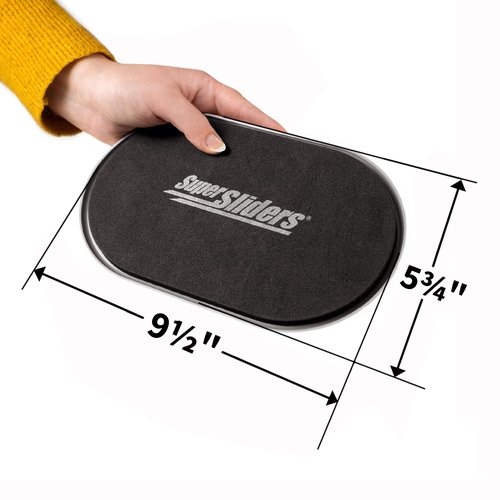 Super Sliders 5 3/4" x 9 1/2" Oval Reusable Furniture Sliders for Carpet - Effortless Moving and Surface Protection, Brown (4 Pack)