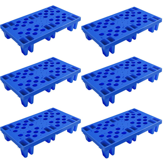 TMINEL Plastic Pallet, Waterproof Storage Grid Pad Lightweight Plastic Pallets for Basement Storage Nestable Pallet for Indoor and Outdoor Floor Cargo Storage(6pcs-11.8 * 19.7 * 3.9in)