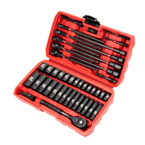 LLNDEI 1/4" Drive Socket Set & Nut Driver Set 44PCS, 1/4-Inch Sockets Deep&Shallow Metric(4-15mm) with Ratchet, 1/4" Hex Shank 6" Long Nut Drivers(6-14mm) for Impact Drill Bits(PH1 PH2)