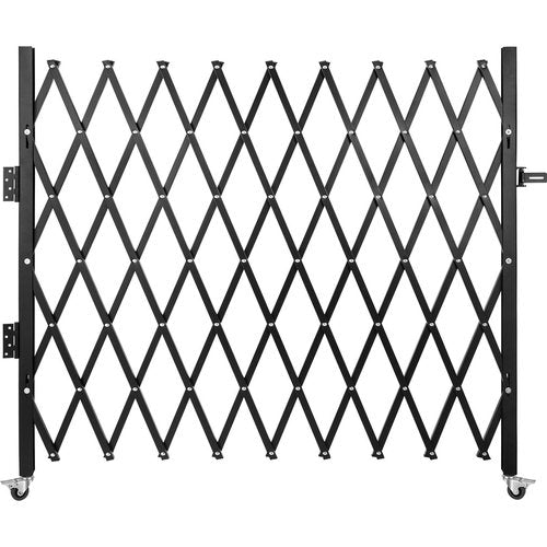 Single Folding Security Gate, 7.1'H x 7.9' W (85 x 95 inch) Folding Door Gate, Steel Accordion Security Gate, Flexible Expanding Security Gate, 360° Rolling Barricade Gate, Scissor Gate