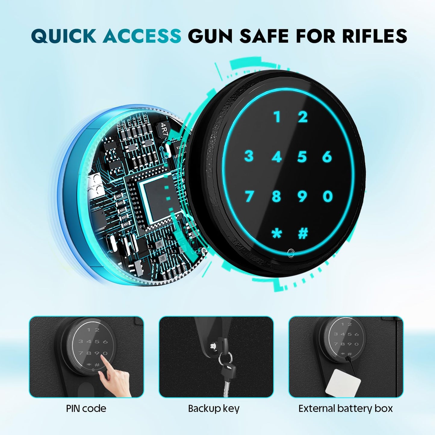 Karini 5 Rifle Gun Safes Gun Safe for Rifle and Pistols Quick Access Rifle Safe for Home Assembled Gun Cabinets for Rifles and Shotguns Long Gun Safe Clearance Gun Locker with Adjustable Shelf