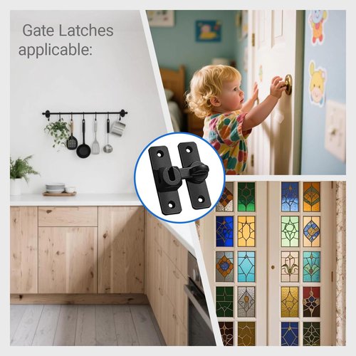 Upgraded Barn Door Lock - 90/180 Degree Flip Door Latch, Protecting Safety Sliding Gate Latches for Barn, Garden, Bathroom, Cabinet, Window, Sliding Door