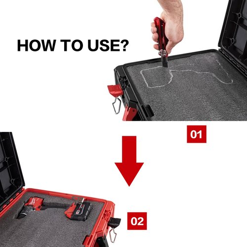 4 Pack Tool Box Foam,Foam Inserts for Cases,Tool Box Liner Polyethylene Tool Sheets,Storage Sheets for Toolbox Hard Case,Toolbox Organizer for Drawer Liner Storage Tool Shadow 16 X12 X 1 Inch