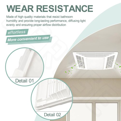 S97013662 Bathroom Fan Cover Grille and Lens Assembly Kit Compatible with Broan Nutone Exhaust 655, 656, 657, 659, 695, 696, HFL695, Replace 97013662