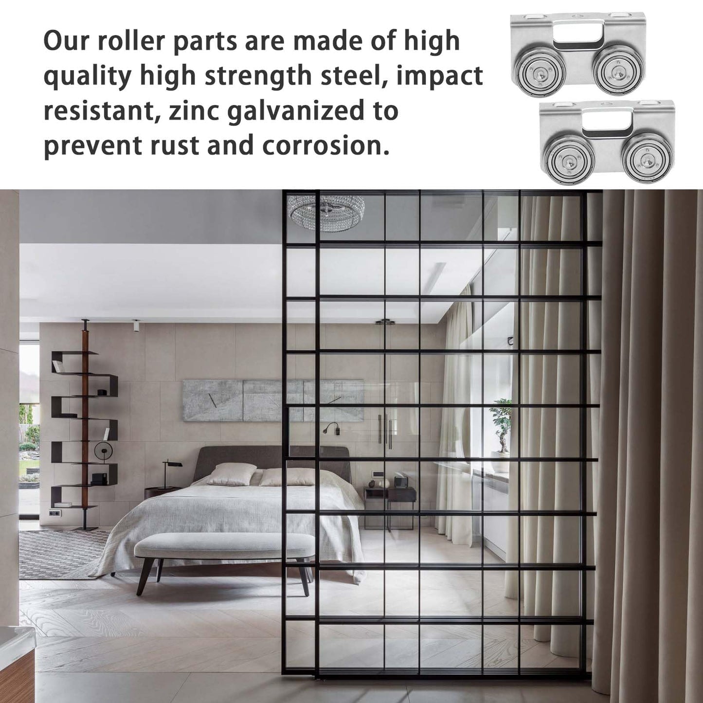 P2750-EG Trolley Assembly 4 Wheel Light Duty for Use with All 1-5/8" P1000, P1001, P5000, P5001, P5500, P5501 or Taller Strut Channel, Unistrut, Superstrut (2Pack)