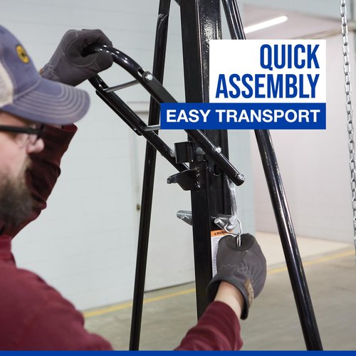 Strongway Adjustable Gantry Crane, 2000-Lb. Capacity, 7.87–11.9ft. Lift